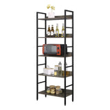 BukkitBow moderne open boekenkast met 5 open planken, stevig en duurzaam, afmetingen 60x27,5x160 cm, veelzijdig design