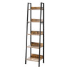 Moderne BukkitBow smalle boekenkast met metalen frame en houten planken, 4 planken, achterwand, geschikt voor woonkamerdecoratie.