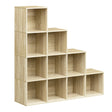 Moderne BukkitBow boekenkast met 10 open vakken en L-vormig ontwerp, geschikt voor boeken en decoratie.