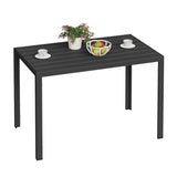 Moderne BukkitBow tuintafel met aluminium frame en WPC tafelblad, geschikt voor buitengebruik, duurzame en stijlvolle tuinmeubel.