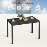 Moderne BukkitBow tuintafel met aluminium frame en WPC tafelblad, ideaal voor buitengebruik, stijlvolle tuinmeubel.