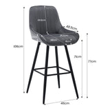 Moderne velvet barkruk van BukkitBow met rugleuning en voetensteun, ideaal voor stijlvolle zitplaatsen in de keuken of bar.