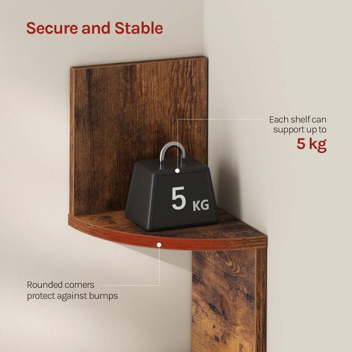 Moderne zigzag wandplank met 5 niveaus van BukkitBow, hoekmontage, geschikt voor decoratie en opbergruimte in huis.