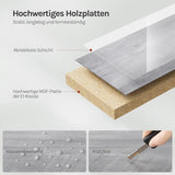 Moderne BukkitBow zwevende wandplank met verborgen bevestiging en houtlook, geschikt voor een strakke, eigentijdse interieurstijl.