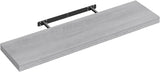 Moderne BukkitBow zwevende wandplank met verborgen bevestiging en houtlook, geschikt voor muurdecoratie en opbergruimte.