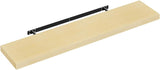 Moderne zwevende wandplank van BukkitBow met verborgen bevestiging en houtlook, geschikt voor een strakke, minimalistische inrichting.