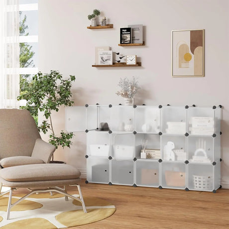 BukkitBow modulair opbergsysteem met 15 cubes en magnetische deuren, opbergrek voor georganiseerde opslag.