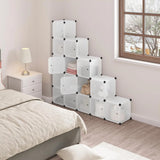 BukkitBow modulair opbergsysteem met 15 cubes en magnetische deuren, stevig opbergrek voor diverse spullen.