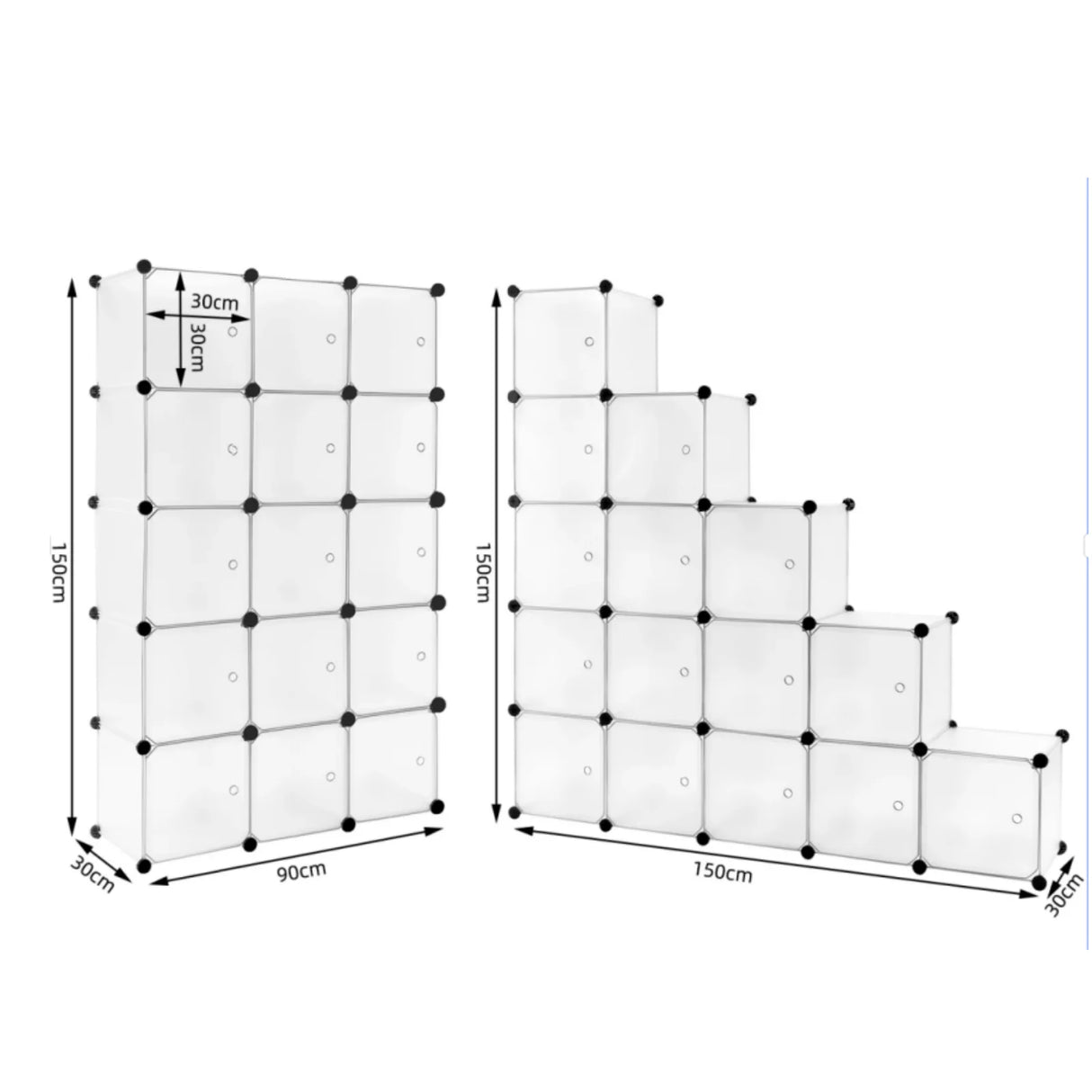 BukkitBow modulair opbergsysteem met 15 cubes en magnetische deuren, geschikt als opbergrek voor diverse spullen
