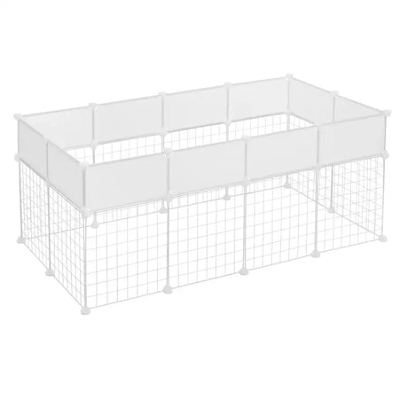 BukkitBow modulaire dierenren voor cavia's, konijnen en kittens, verstelbare kooi van 142x71x53cm, geschikt voor huisdieren.