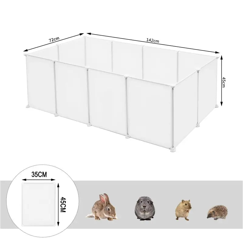 Modulaire BukkitBow dierenren voor huisdieren zoals hamsters, konijnen, honden en katten, 72x142x45 cm, geschikt voor binnen en buiten