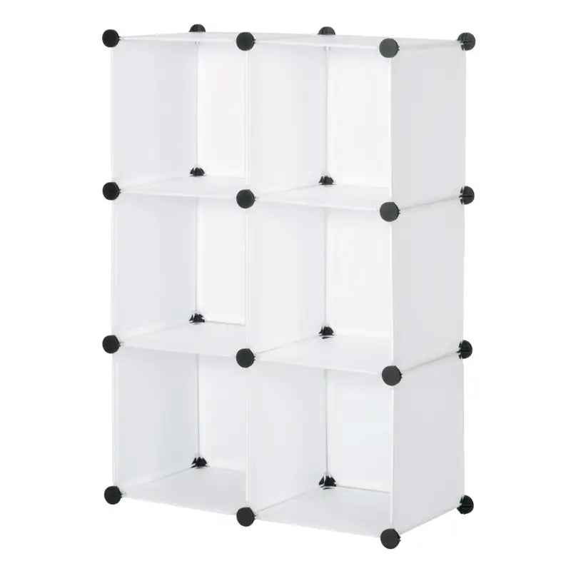 BukkitBow schoenenrek met 6 modulaire opbergvakken, verstelbare deuren en afmetingen 96x96x30cm, geschikt voor schoenenopslag.