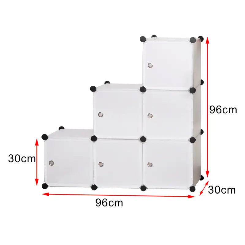 BukkitBow schoenenrek met 6 modulaire compartimenten, inklapbare deuren, afmetingen 96x96x30cm voor georganiseerde schoenenopslag
