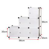 BukkitBow schoenenrek met 6 modulaire compartimenten, inklapbare deuren, afmetingen 96x96x30cm voor georganiseerde schoenenopslag