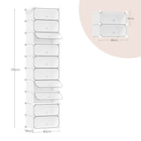 Modulaire witte schoenenkast met 10 vakken van BukkitBow, stofvrij en ideaal voor het organiseren van schoenen.