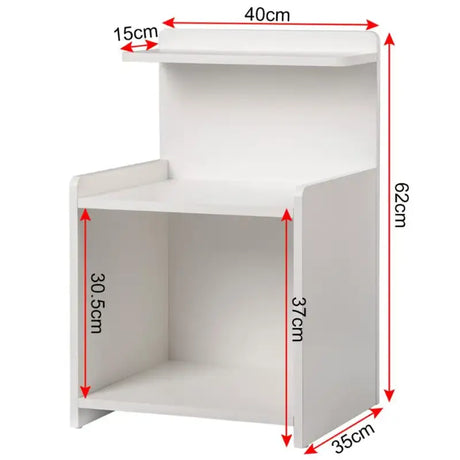 BukkitBow multifunctioneel nachtkastje met zwarte afwerking, geschikt als salontafel of decor, 40x35x62cm, tot 5kg belastbaar