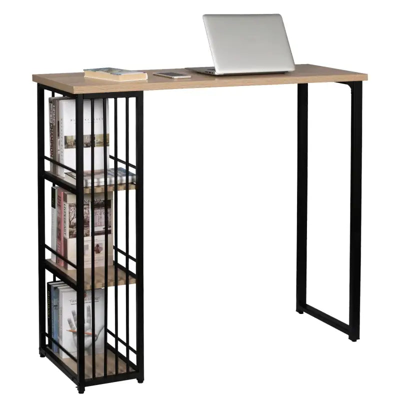 BukkitBow multifunctionele bartafel met 3 opbergvakken, licht eiken, donker beuken, zwart of wit hout, afmetingen 120x40cm