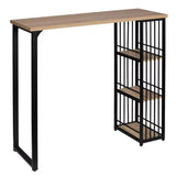 Multifunctionele BukkitBow bartafel met 3 opbergvakken, licht eiken, donker beuken, zwart of wit hout, 120x40cm, modern design