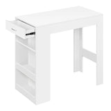 Moderne BukkitBow bartafel met wijnrek, lade en multifunctioneel ontwerp, perfect voor gezellige ruimtes.