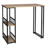 BukkitBow multifunctionele bartafel in wit en zwart met beukenhouten details en wijnrekplanken, 120x50cm, draagvermogen 100kg