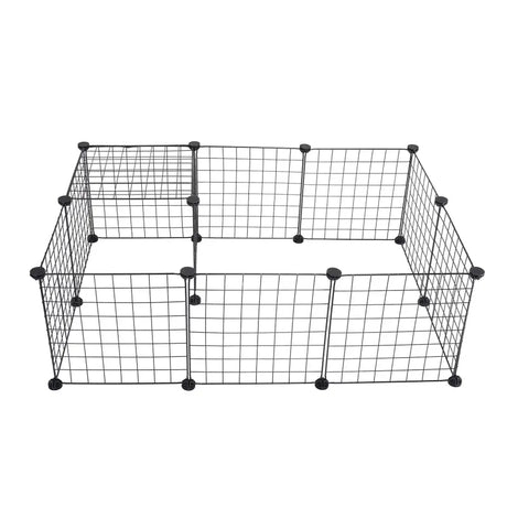 BukkitBow multifunctionele dierenren voor kleine dieren zoals hamsters en konijnen, 145x75x35 cm, inclusief metalen tralies en toegang.