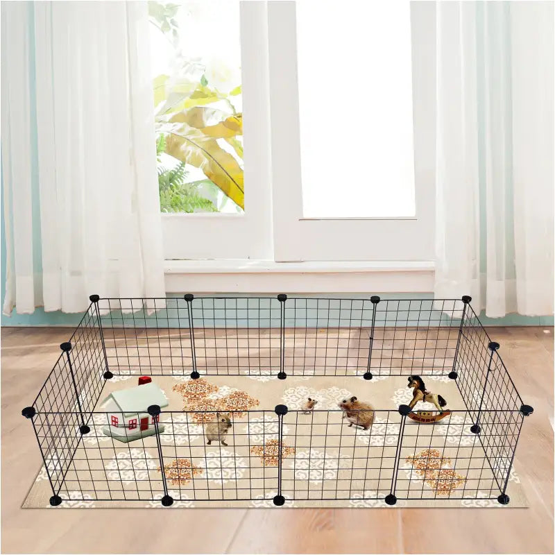 BukkitBow multifunctionele dierenren voor kleine dieren zoals hamsters en konijnen, 145x75x35cm, met tralie en deur.