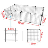 BukkitBow multifunctionele dierenren voor kleine dieren zoals hamsters en konijnen, 145x75x35 cm, zwart metalen frame