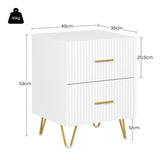BukkitBow nachtkastje van MDF en hout met 2 lades, bijzetkastje voor de slaapkamer, modern en functioneel design