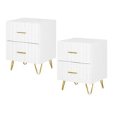 BukkitBow nachtkastje van MDF en hout met 2 lades, geschikt als bijzetkastje voor slaapkamer, modern design.