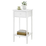 Baroknachtkastje van BukkitBow in wit met lade, blank oppervlak en massief houten poten, elegant en functioneel meubelstuk