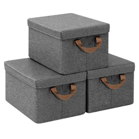 Stoffen opbergdoos met handvatten en stapelbaar ontwerp, BukkitBow, stevige en praktische opbergbox voor thuis.