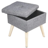BukkitBow opbergkruk en poef met comfortabele zitting en opbergruimte, afmetingen 32x32x36,5 cm, in neutrale kleur.