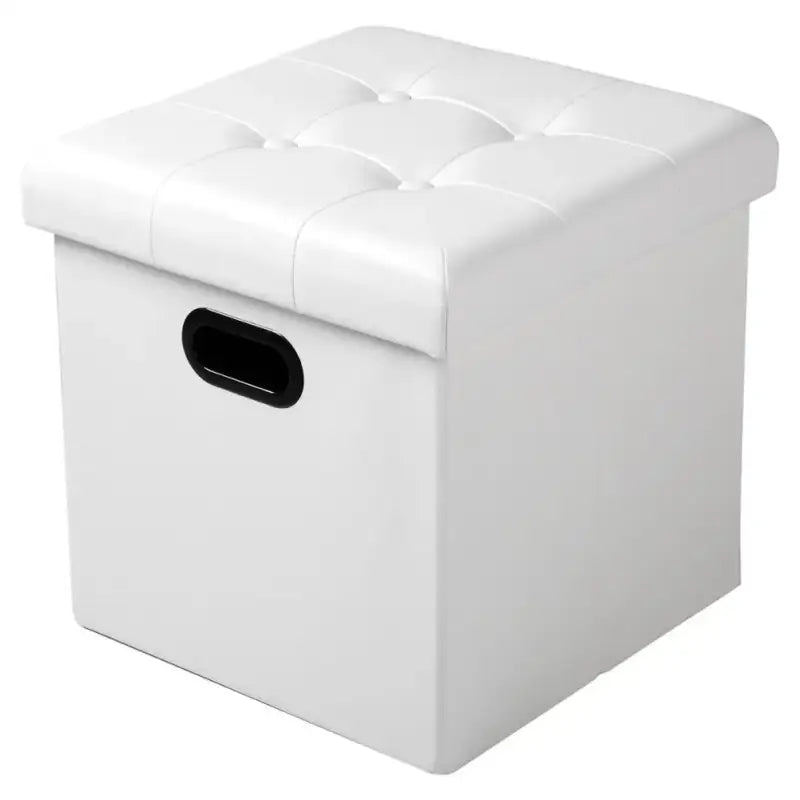 BukkitBow opbergpoef van leder en fluweel, comfortabel zitmeubel met 38L capaciteit en afmetingen 37,5x37,5x38cm.
