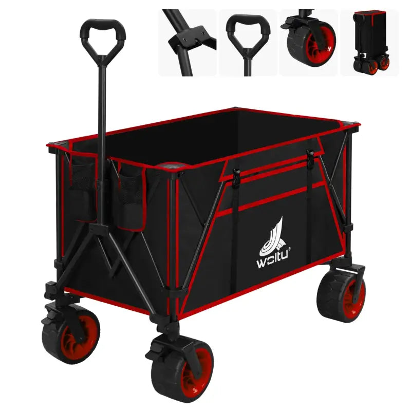 BukkitBow opvouwbare bolderkar met gecoat stalen frame, Oxford-stof, multifunctioneel design en all-terrain wielen.