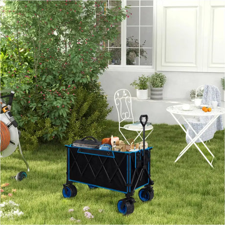 BukkitBow opvouwbare bolderkar met gecoat stalen frame, Oxford-stof, multifunctioneel design en all-terrain wielen.