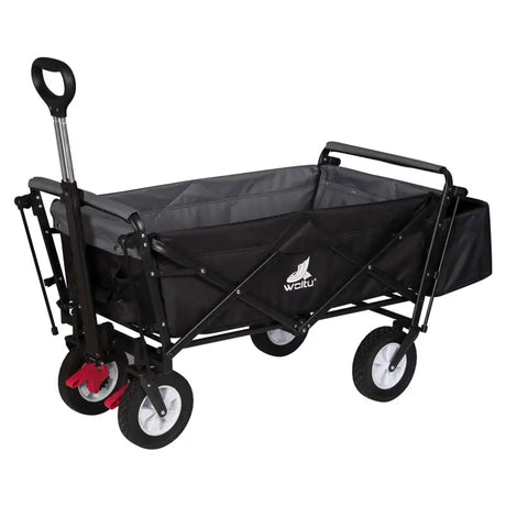 BukkitBow opvouwbare bolderkar met dak, stalen frame, massieve rubberen wielen en draagvermogen tot 80 kg.