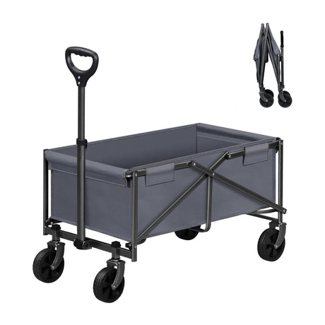 BukkitBow opvouwbare bolderkar van polyester, draagkracht 80kg, handwagen voor camping en strand, lichte en praktische transportwagen.