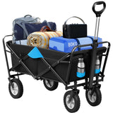 BukkitBow opvouwbare bolderkar met 4 wielen en telescopische handgreep, geschikt voor camping en tuin, draagkracht 80 kg.