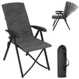 BukkitBow opvouwbare campingstoel met mesh stof, metalen frame en verstelbare rugleuning, draagvermogen tot 150 kg