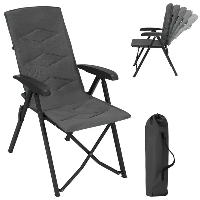 BukkitBow opvouwbare campingstoel met mesh stof, metalen frame en verstelbare rugleuning, draagvermogen tot 150 kg