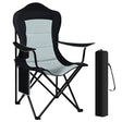 BukkitBow opvouwbare campingstoel met oxford doek, bekerhouder, zijvak, max 150 kg, comfortabel en ruimtebesparend