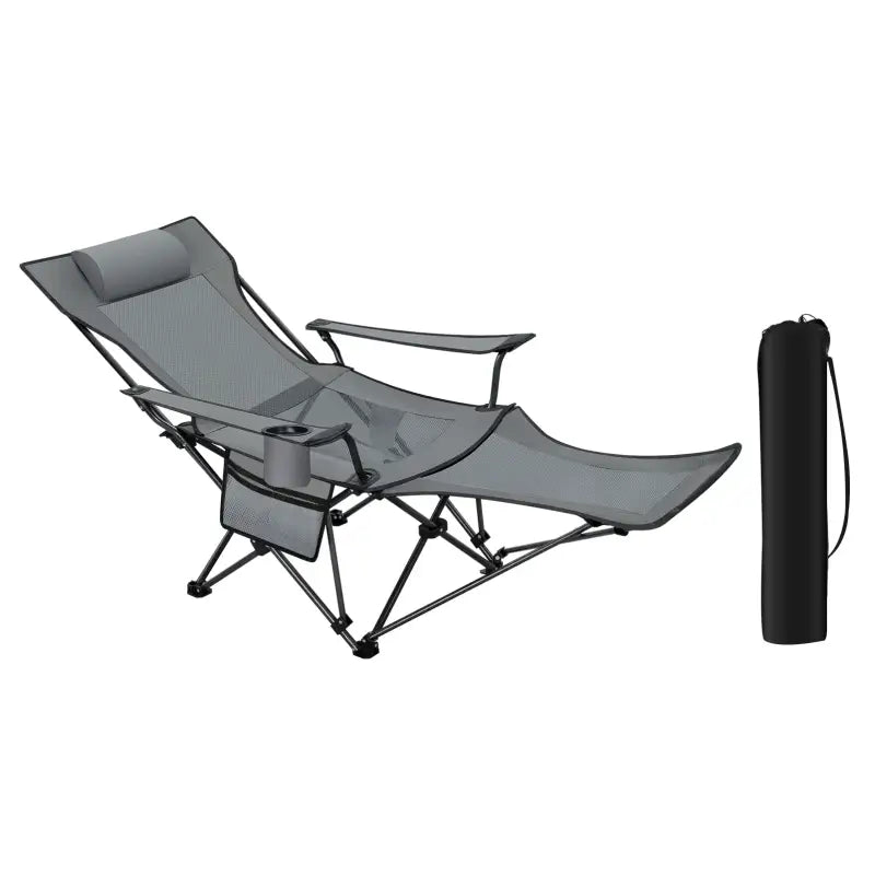 BukkitBow opvouwbare campingstoel met oxford stof, gepoedercoat metalen frame, mesh zitting en verstelbare rugleuning, draagbaar