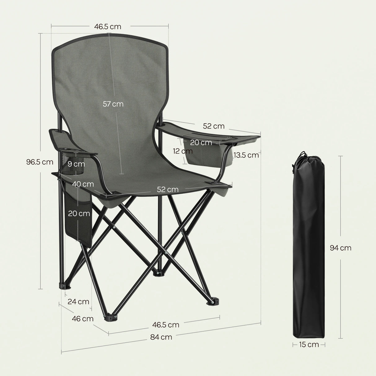Set van 2 BukkitBow opvouwbare campingstoelen met hoge rugleuning, lichtgewicht en comfortabel voor outdoor gebruik.