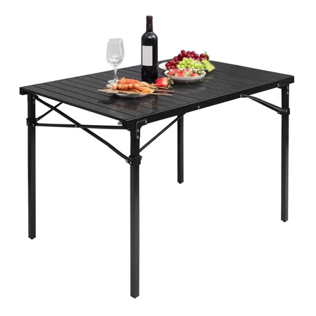 BukkitBow opvouwbare campingtafel van aluminium en polypropyleen, lichtgewicht en met een draagvermogen van 60 kg, geschikt voor kamperen.