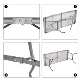 BukkitBow opvouwbare campingtafel met ijzeren buizen, aluminium frame en MDF blad, 50x69,5x60cm, draagbaar en tot 45kg belastbaar
