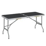 BukkitBow opvouwbare campingtafel met MDF blad, ijzeren buizen en aluminium, draagbaar ontwerp, 50x69,5x60 cm, maximaal 45 kg.