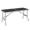 BukkitBow opvouwbare campingtafel met MDF blad, ijzeren buizen en aluminium, draagbaar ontwerp, 50x69,5x60 cm, maximaal 45 kg.