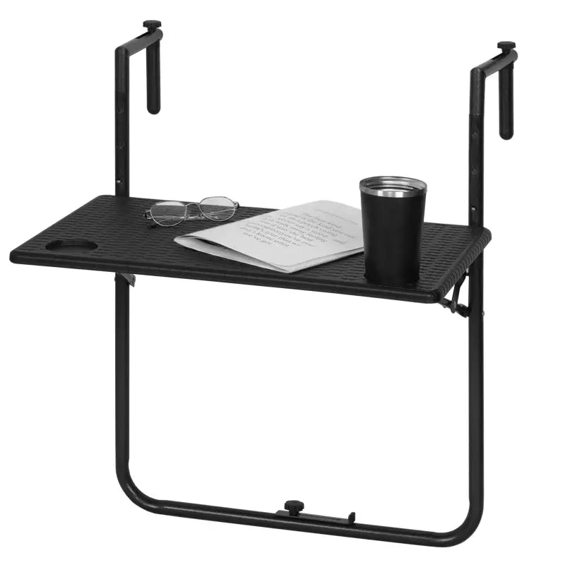 BukkitBow opvouwbare hangende campingtafel van PE en metaal, verstelbaar en ruimtebesparend, 60x74-84,5x57cm, gewichtscapaciteit 0kg