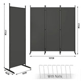 Opvouwbare BukkitBow kamerscherm met 4 panelen in donkergrijs, 167x177cm of 223x177cm, gebruikt als kamerdeel of privacyscheiding.