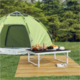 BukkitBow opvouwbare campingtafel, instelbare hoogte, lichtgewicht, 75x55x(25-60)cm, maximale belasting 30kg, geschikt voor kamperen.